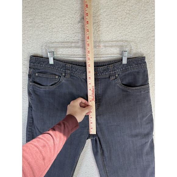 Prana Bridger Jeans Mens 36x34 Gray Slim Fit Stretch Hiking Camping 5 Pocket - Picture 7 of 16